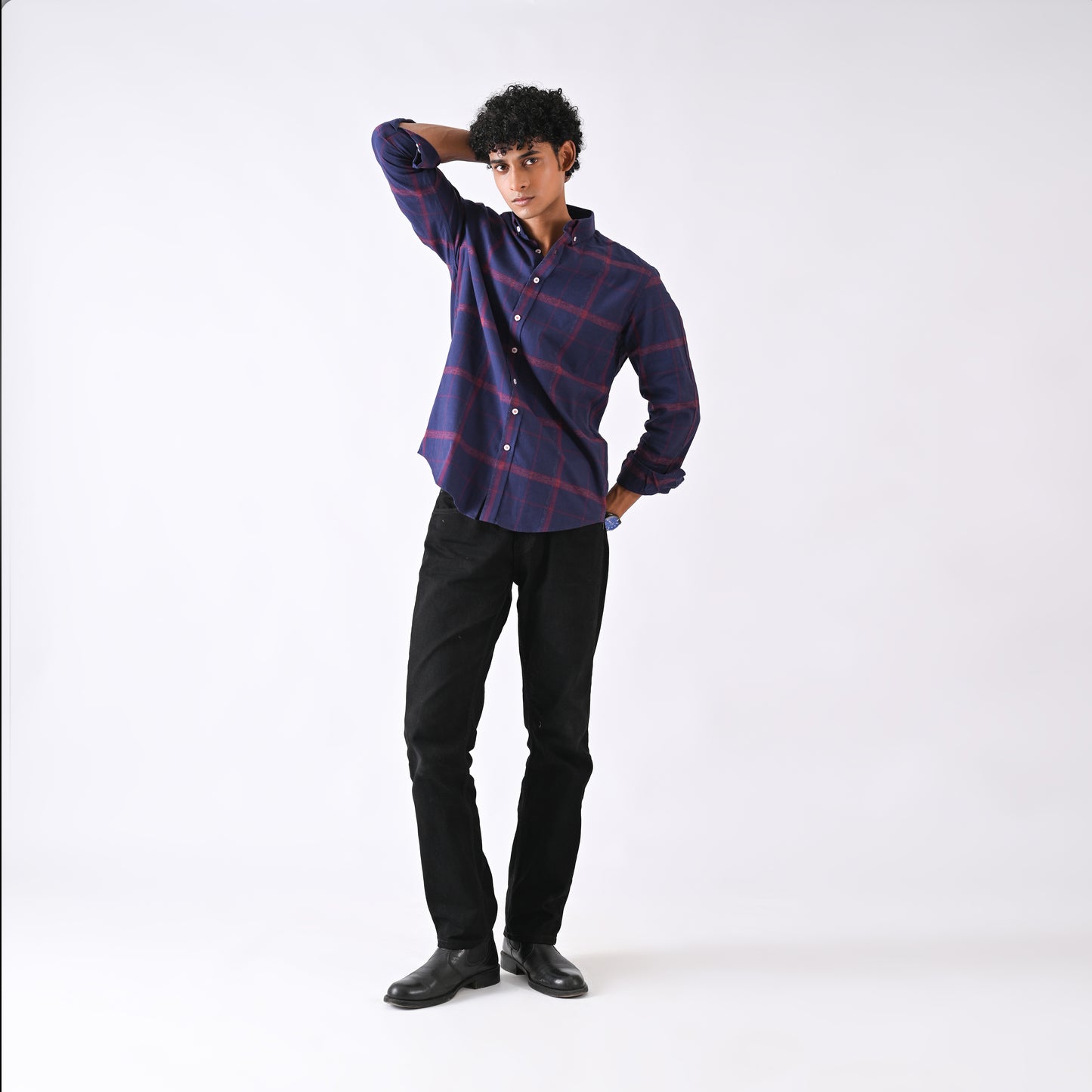 Blue Maroon Plaid
