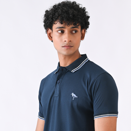 Jersey Polo -Dark Teal Blue