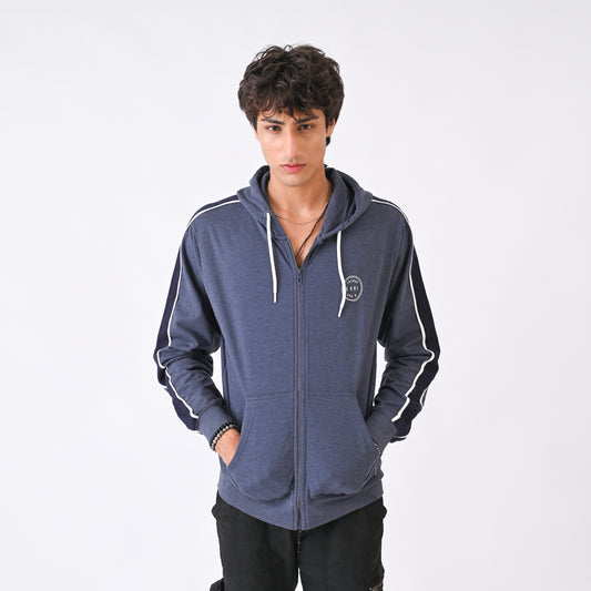 Blue Melange Hoodie