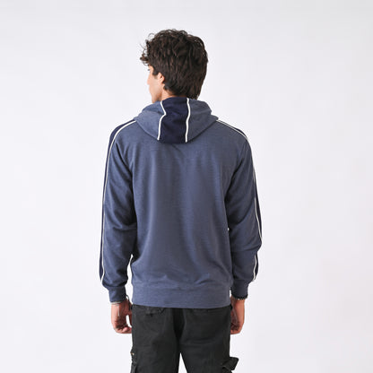 Blue Melange Hoodie