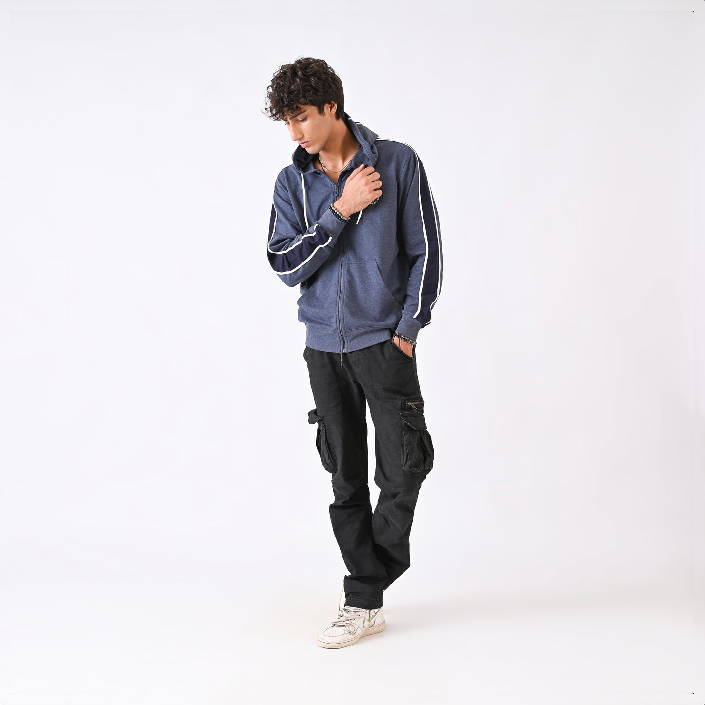 Blue Melange Hoodie