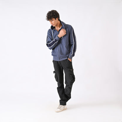 Blue Melange Hoodie
