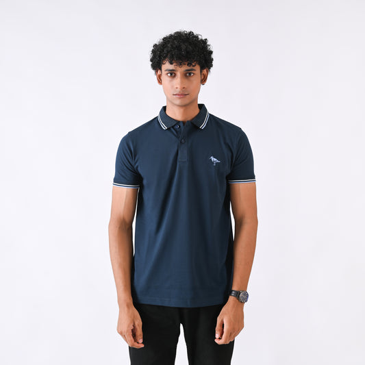 Jersey Polo -Dark Teal Blue