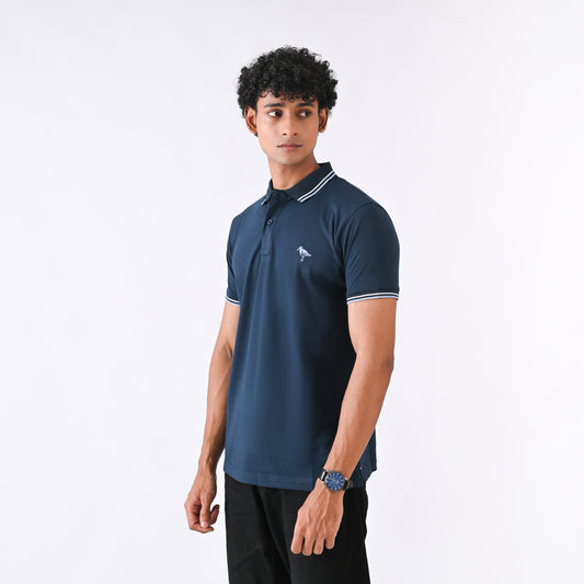 Jersey Polo -Dark Teal Blue