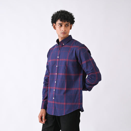 Blue Maroon Plaid