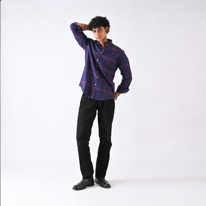 Blue Maroon Plaid
