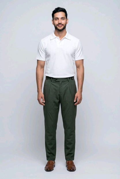 Waffle Knit Golfer Polo - White