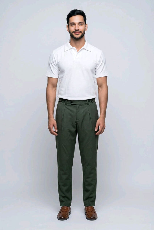 Waffle Knit Golfer Polo - White
